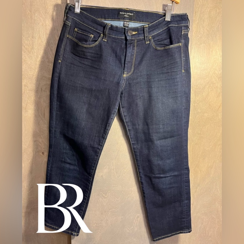 Banana Republic Skinny Cropped Darkwash Jeans 10 Petite